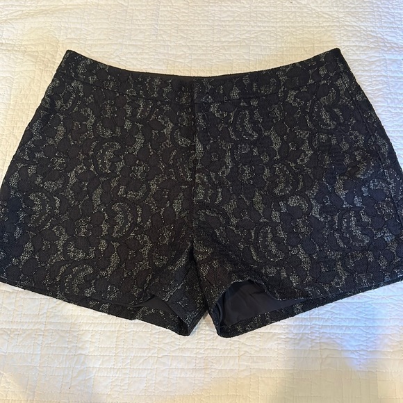 Joie Pants - JOIE fancy lace embossed black floral shorts size 6
